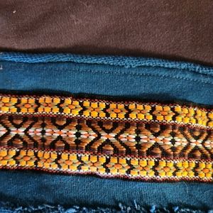 S/M Natural Life cropped Grey Boho retro style sweatshirt